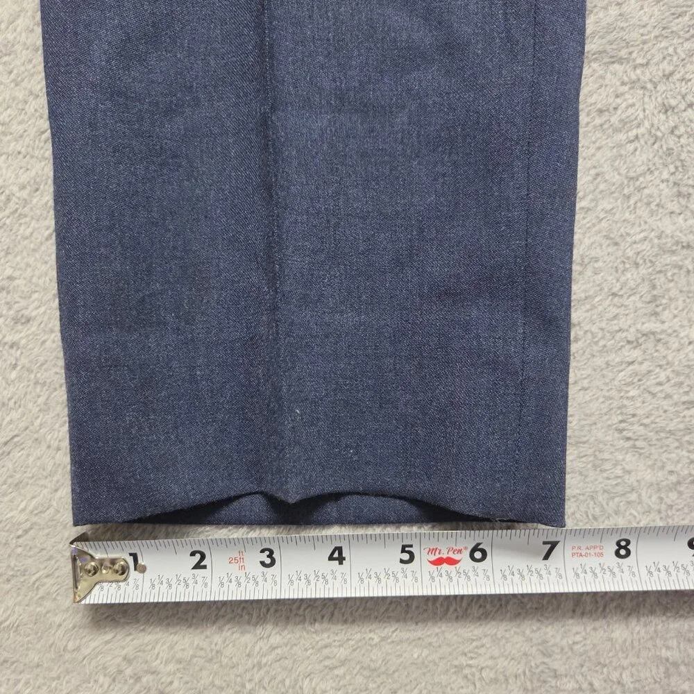 Ballin Pants Men 35x28 Navy Blue Comfort Eze Trousers Business Casual Wool Blend